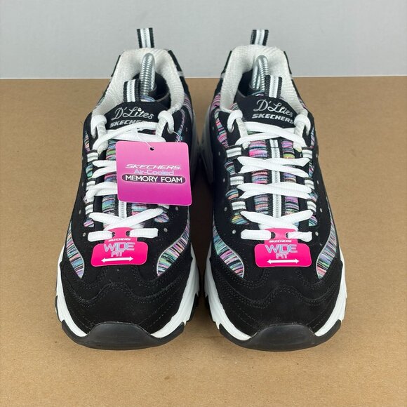 Skechers D'Lites Interlude Walking Shoes Womens 7.5 Wide Suede Multicolor - Picture 2 of 10